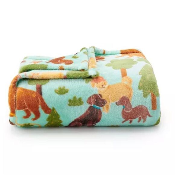 Soft Oversized Plush Dog Throw Blanket 5 ft x 6 ft New Gift - Picture 1 of 3